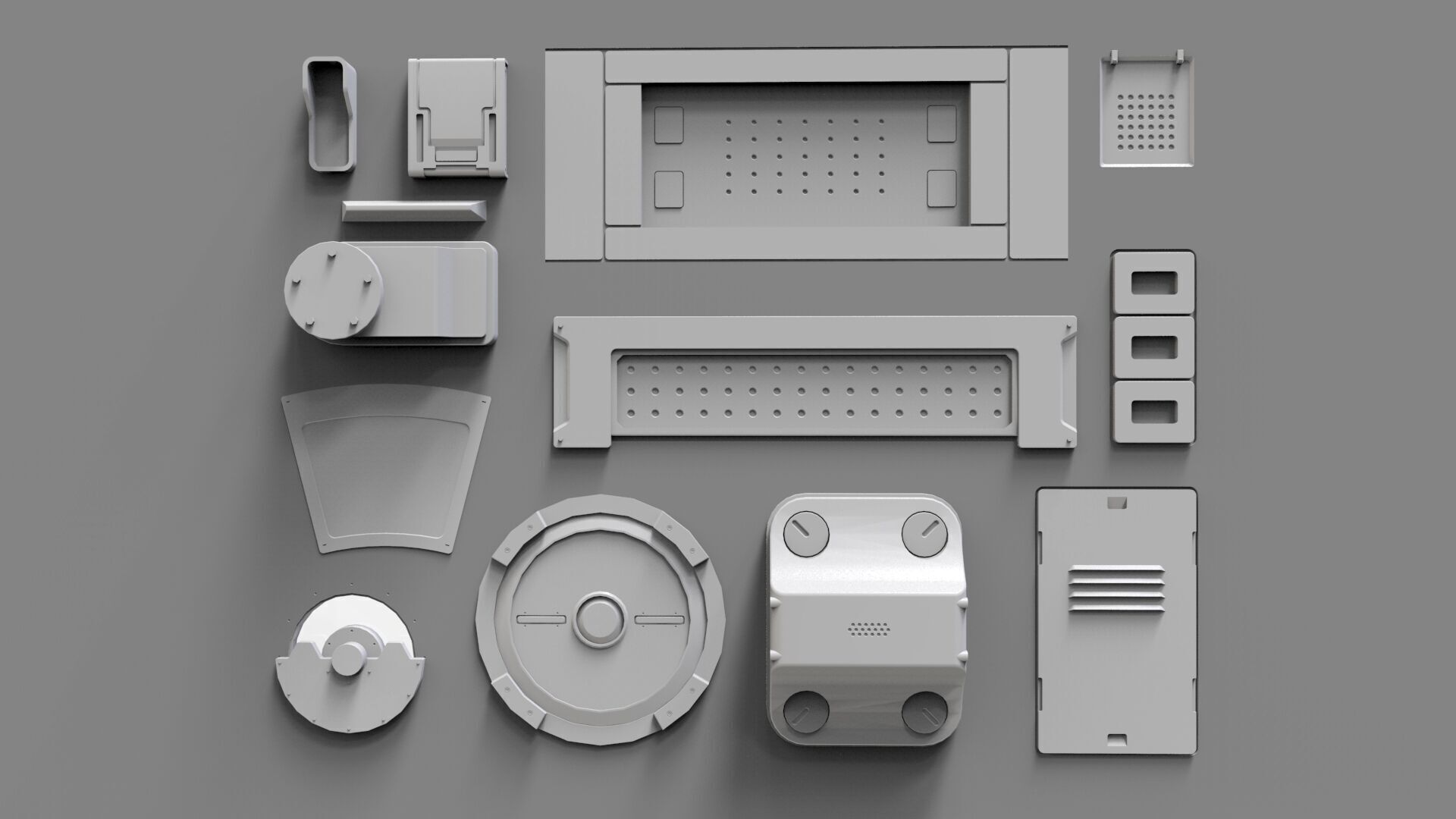 Sci fi trim sheets 6 3D model_10