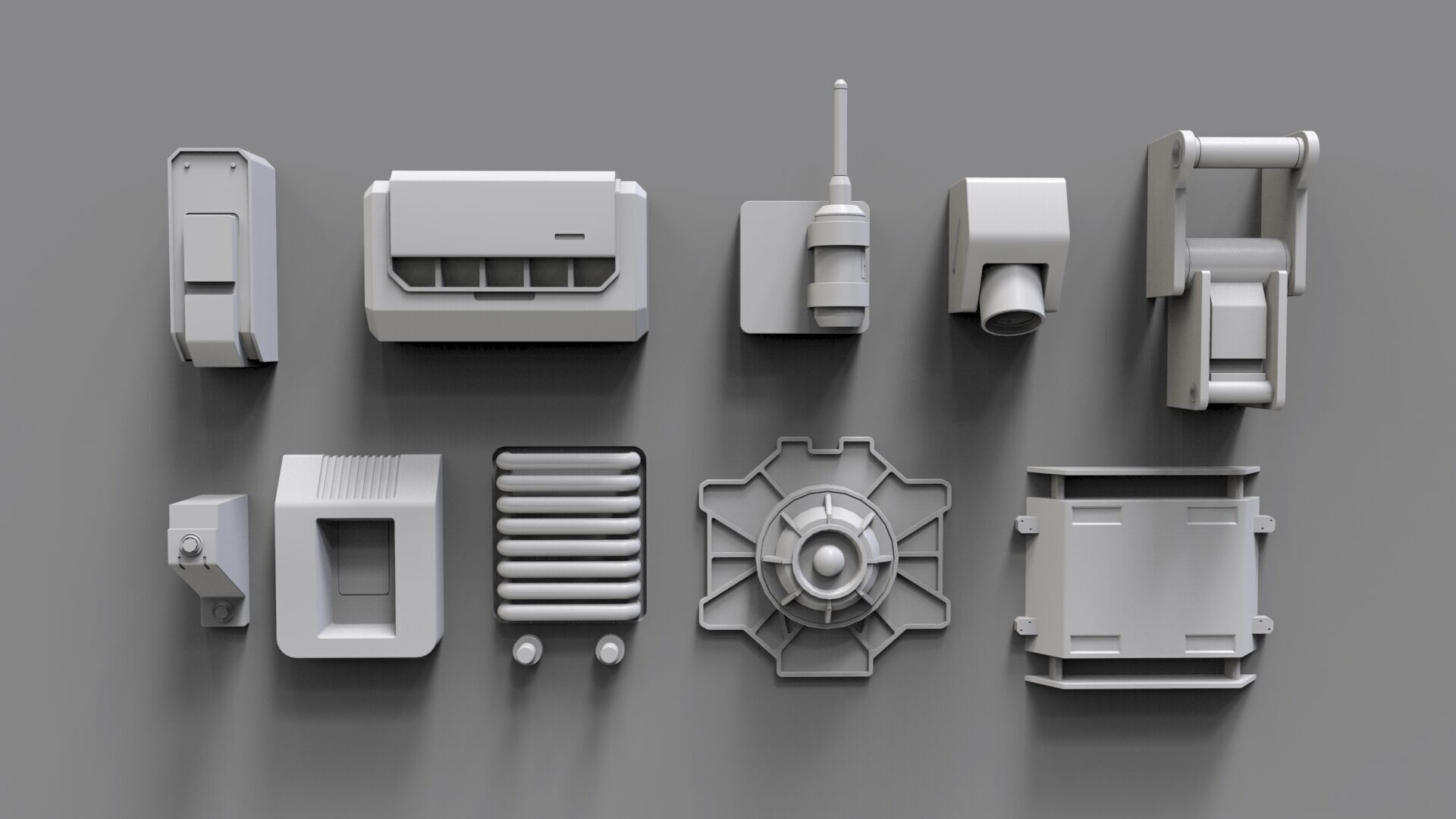 Sci fi trim sheets 6 3D model_2