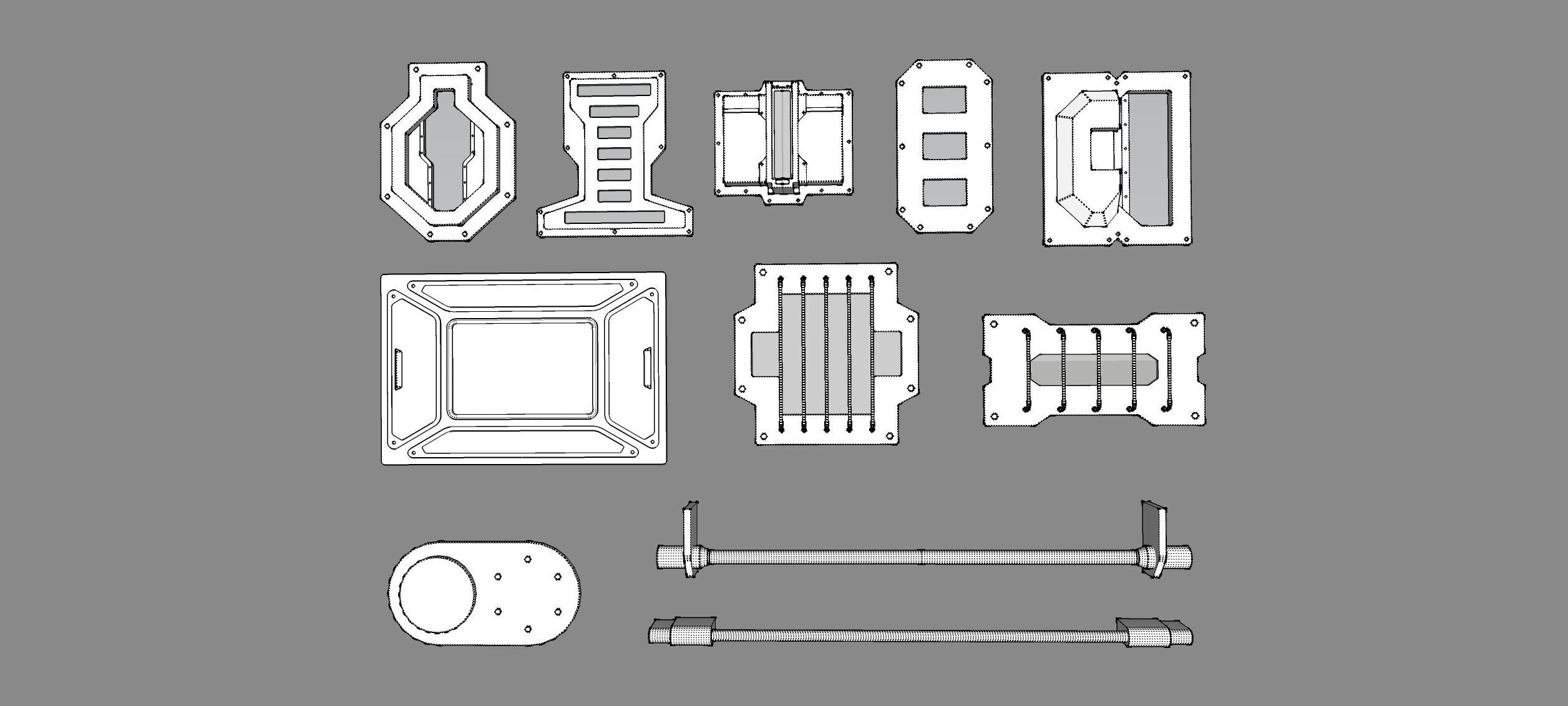 Sci fi trim sheets 6 3D model_21