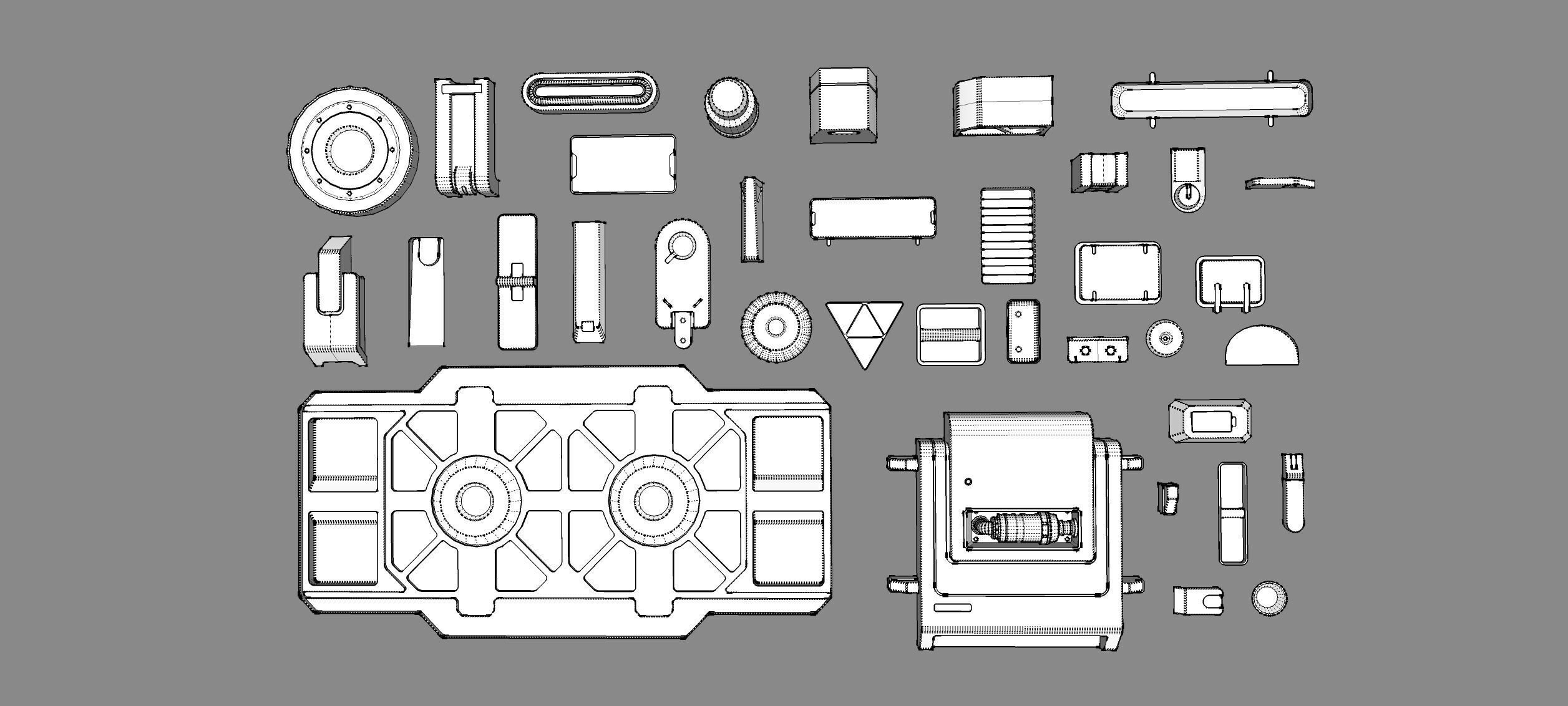Sci fi trim sheets 6 3D model_20