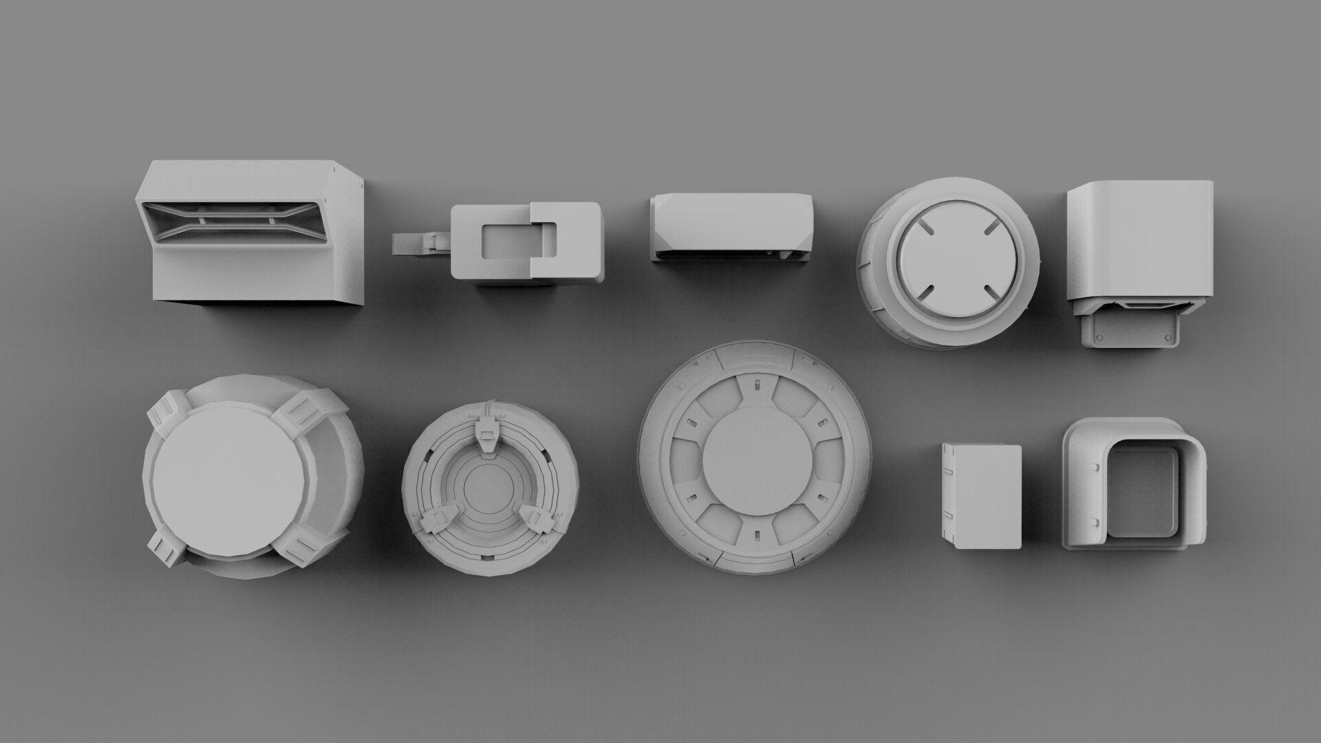 Sci fi trim sheets 6 3D model_4