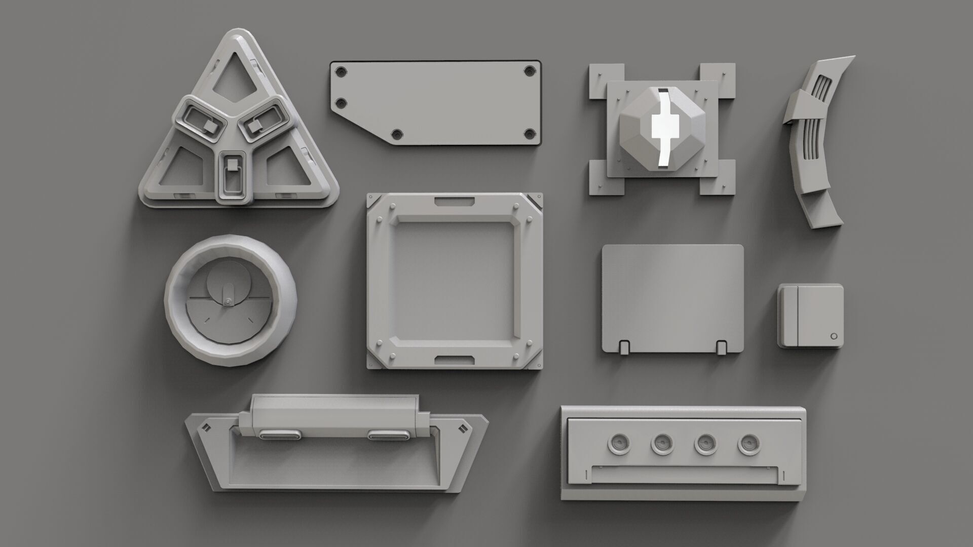 Sci fi trim sheets 6 3D model_11