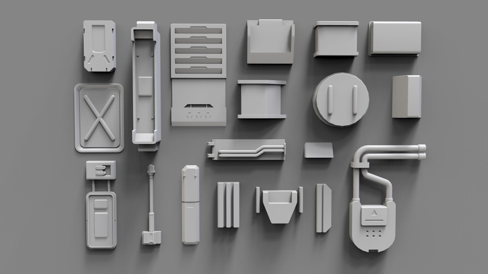Sci fi trim sheets 6 3D model_3