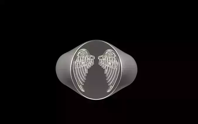Angel wing signet ring model 1254