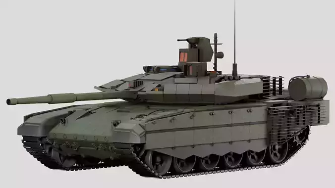 Lowpoly T-90M Russian Main Battle Tank