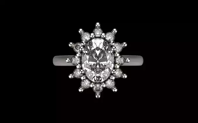 oval engagement ring model  1255