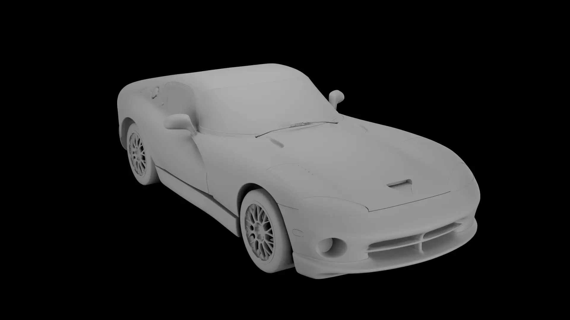 1999 Dodge Viper Gts Acr High-Detail Sports Car 3D Model 3D model