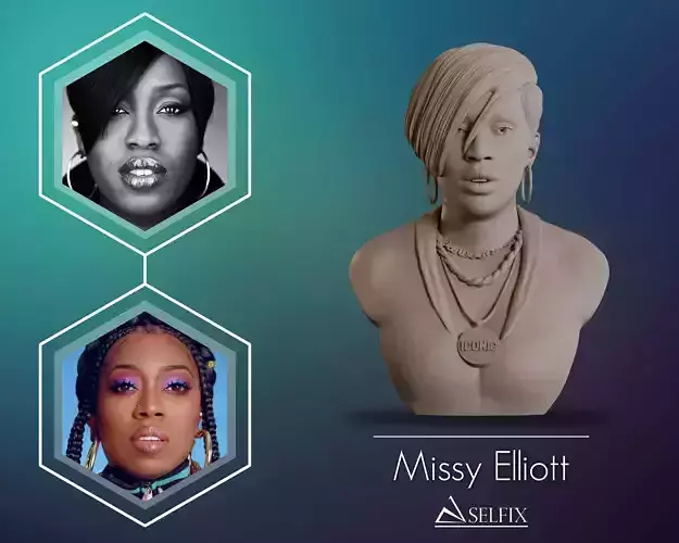 Missy Elliott Bust sculpture 3D print model