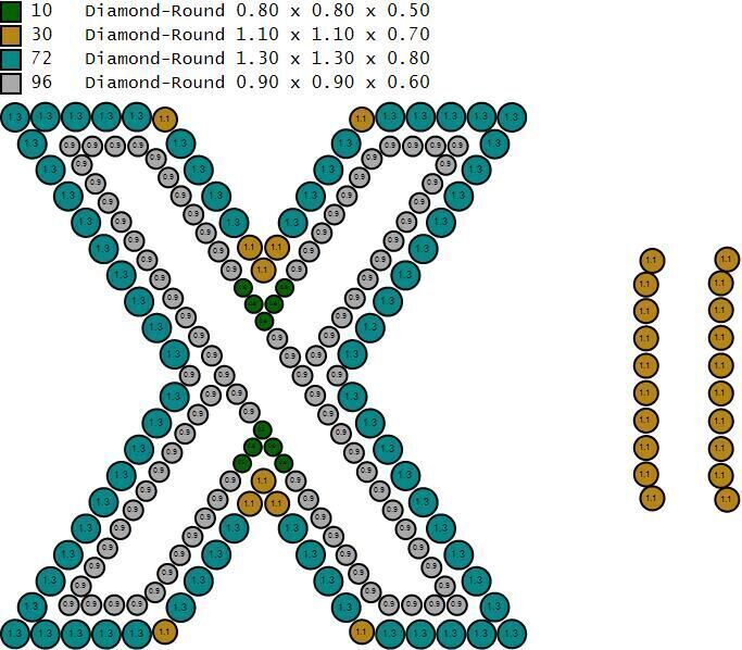 Custom Initial X Letter Diamond  A to Z Alphabet Bug Necklace 3D print model_16