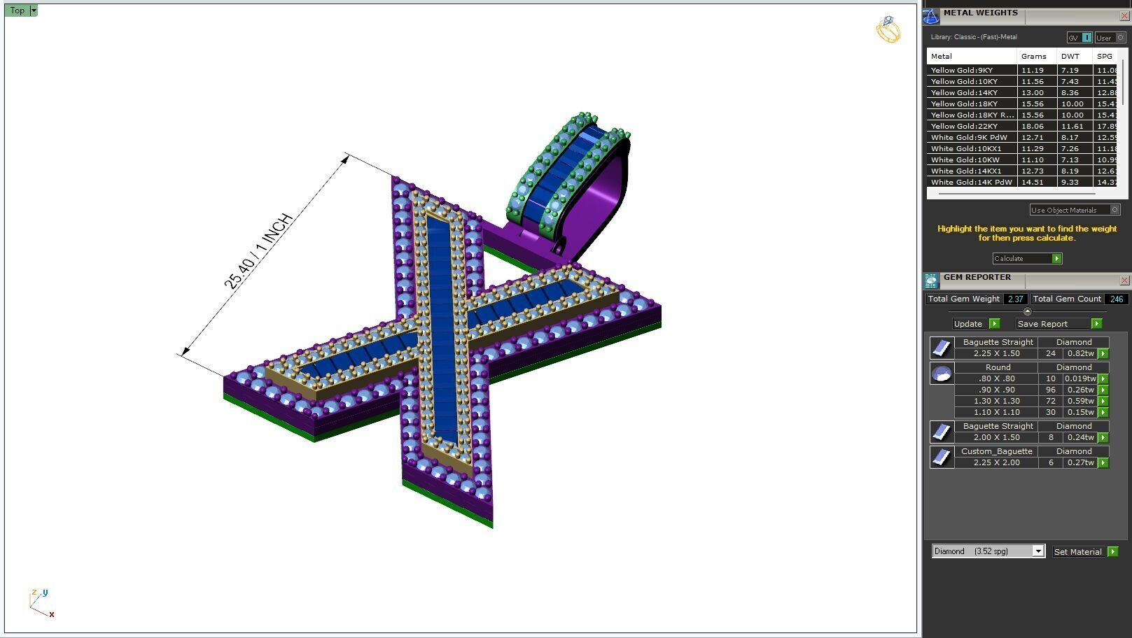 Custom Initial X Letter Diamond  A to Z Alphabet Bug Necklace 3D print model_6