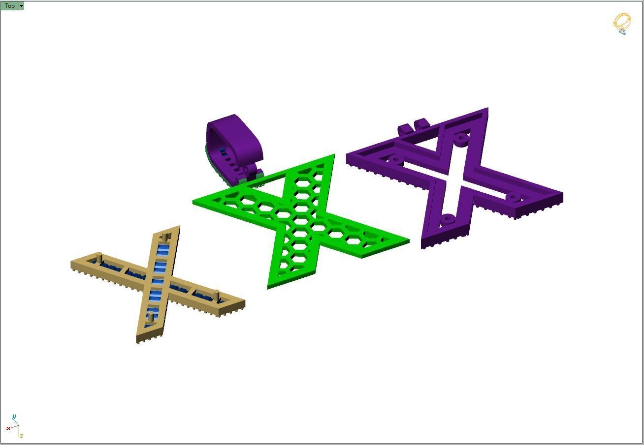 Custom Initial X Letter Diamond  A to Z Alphabet Bug Necklace 3D print model_11