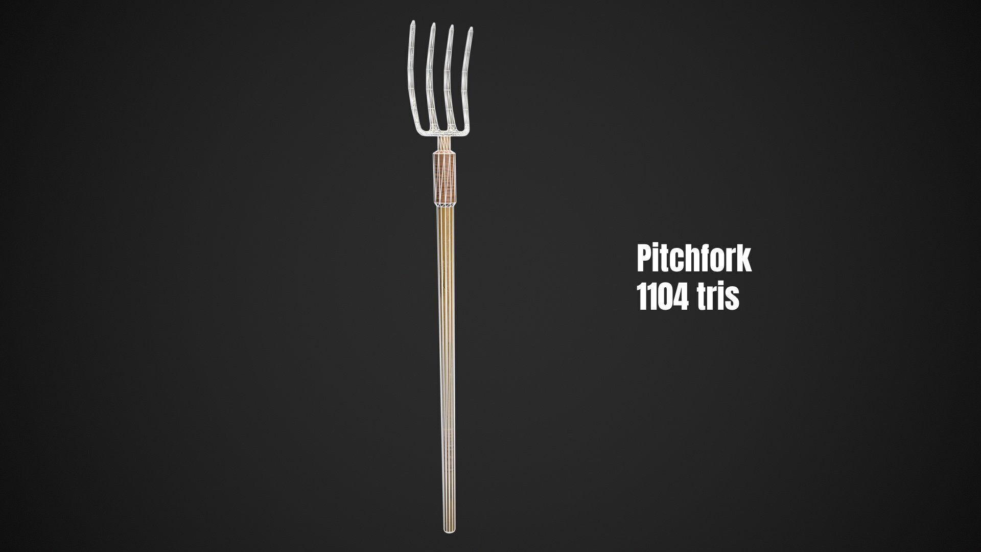 Stylized Farm tools pack 01 10 Types Game Ready low-poly Low-poly 3D model_12