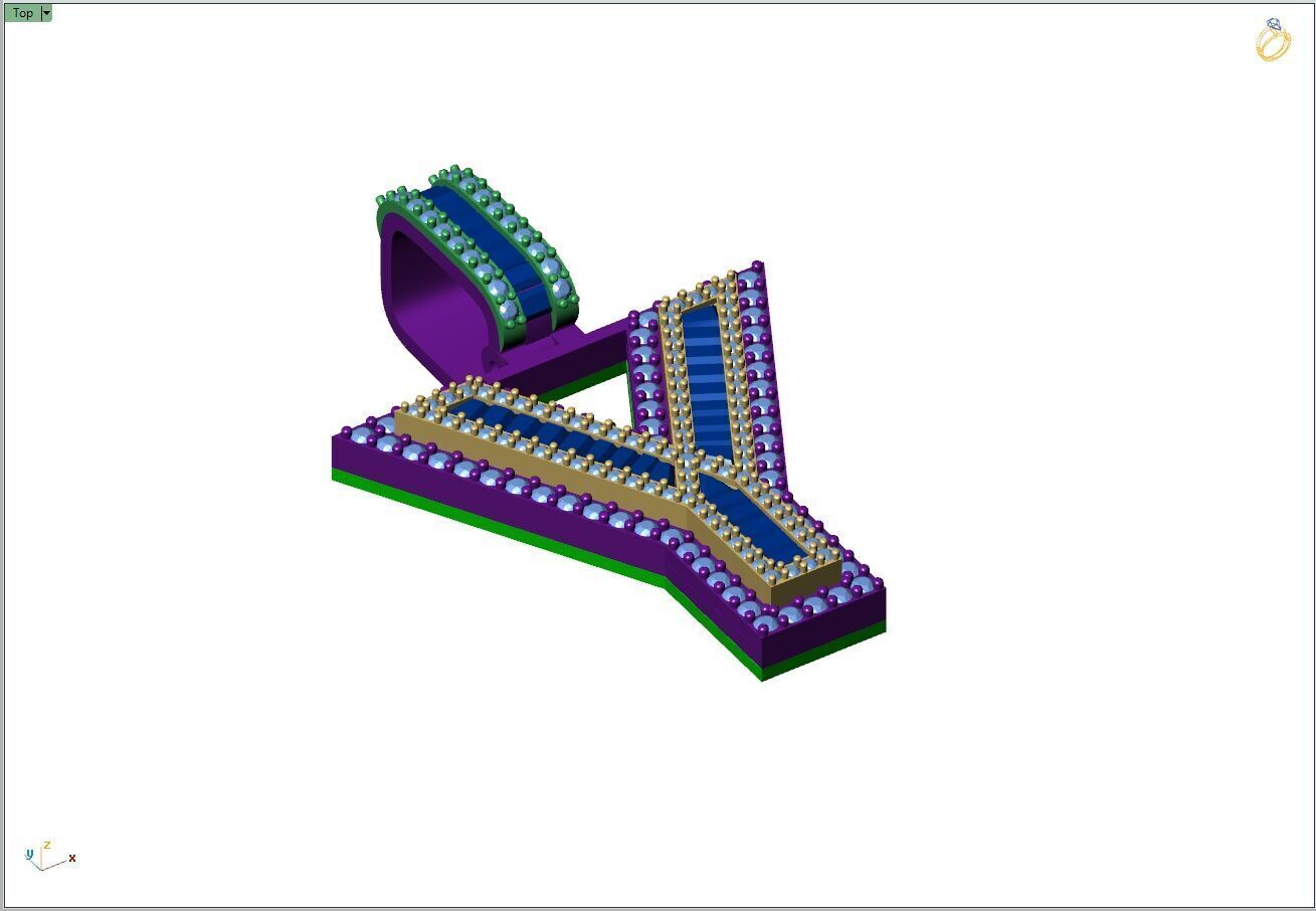 Custom Initial Y Letter Diamond  A to Z Alphabet Bug Necklace 3D print model_7