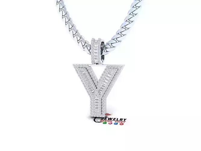 Custom Initial Y Letter Diamond  A to Z Alphabet Bug Necklace