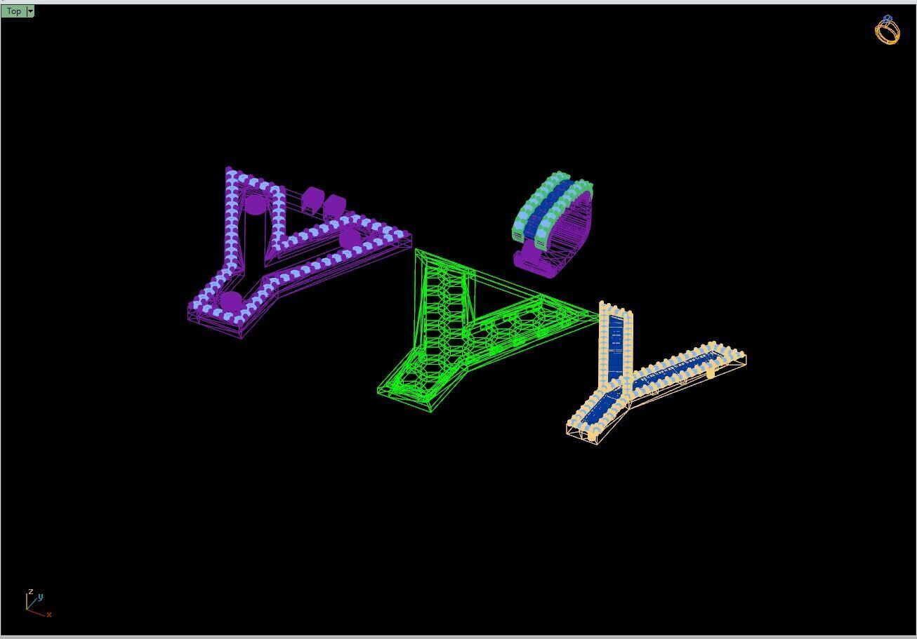 Custom Initial Y Letter Diamond  A to Z Alphabet Bug Necklace 3D print model_15