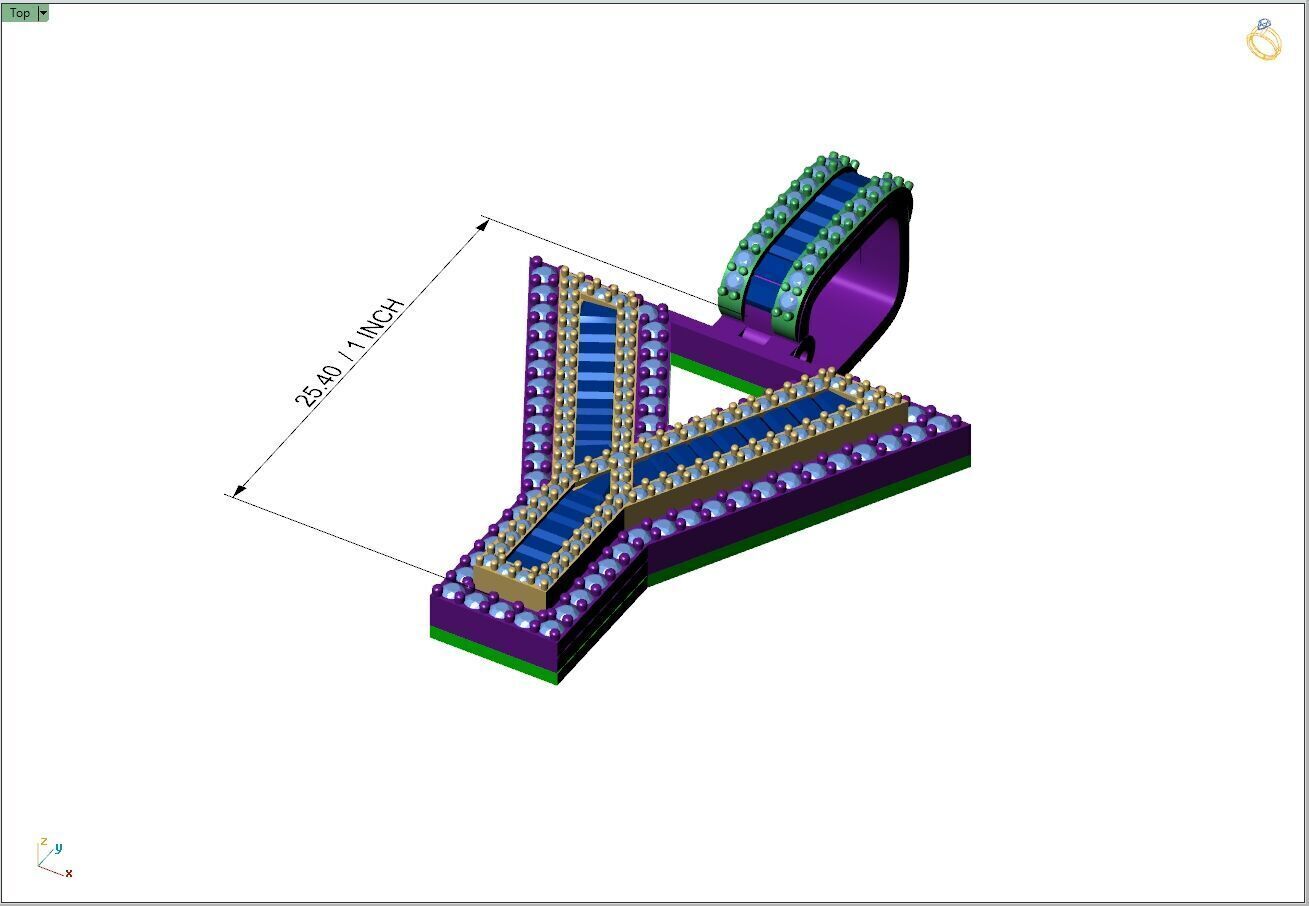 Custom Initial Y Letter Diamond  A to Z Alphabet Bug Necklace 3D print model_4