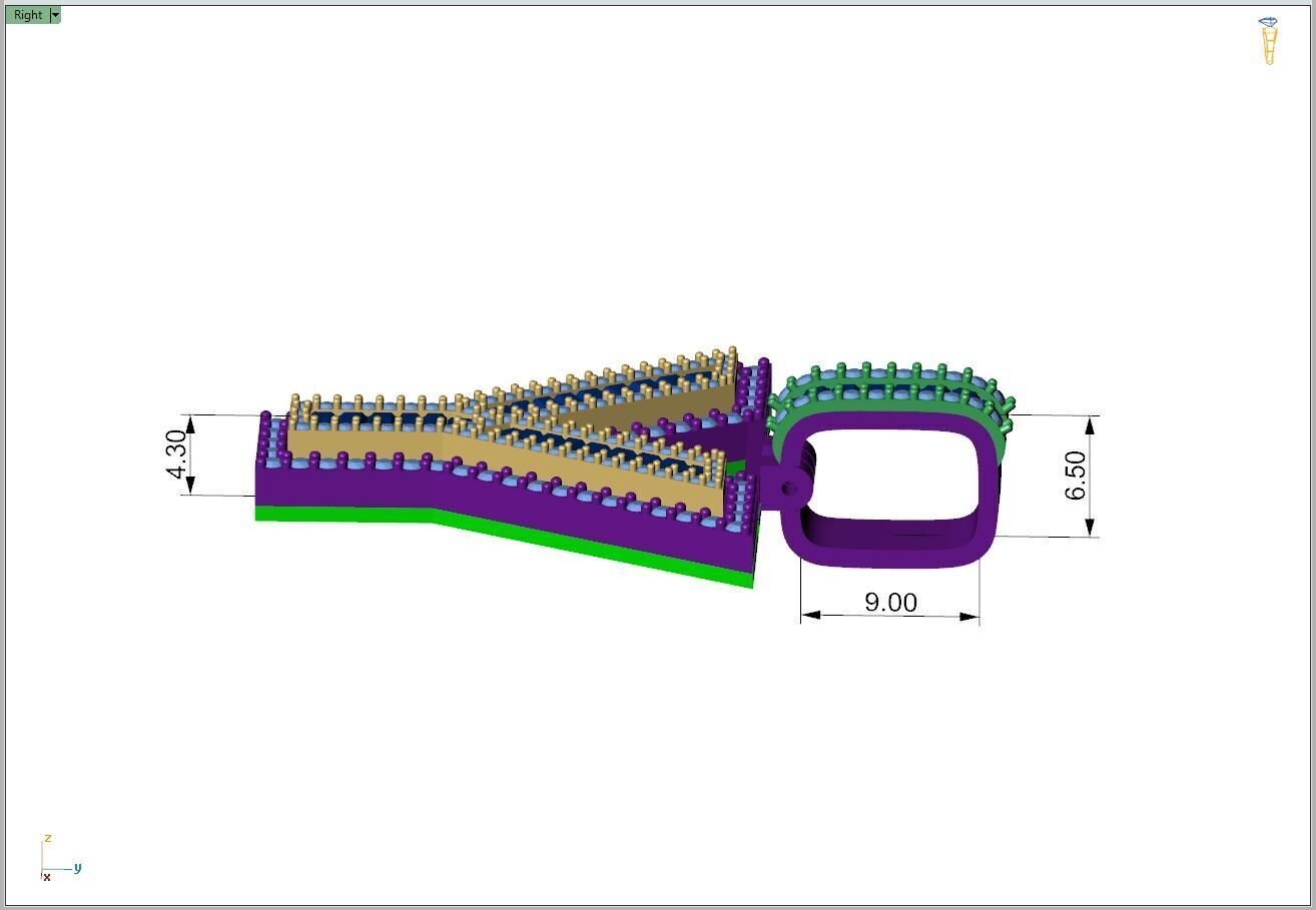Custom Initial Y Letter Diamond  A to Z Alphabet Bug Necklace 3D print model_8