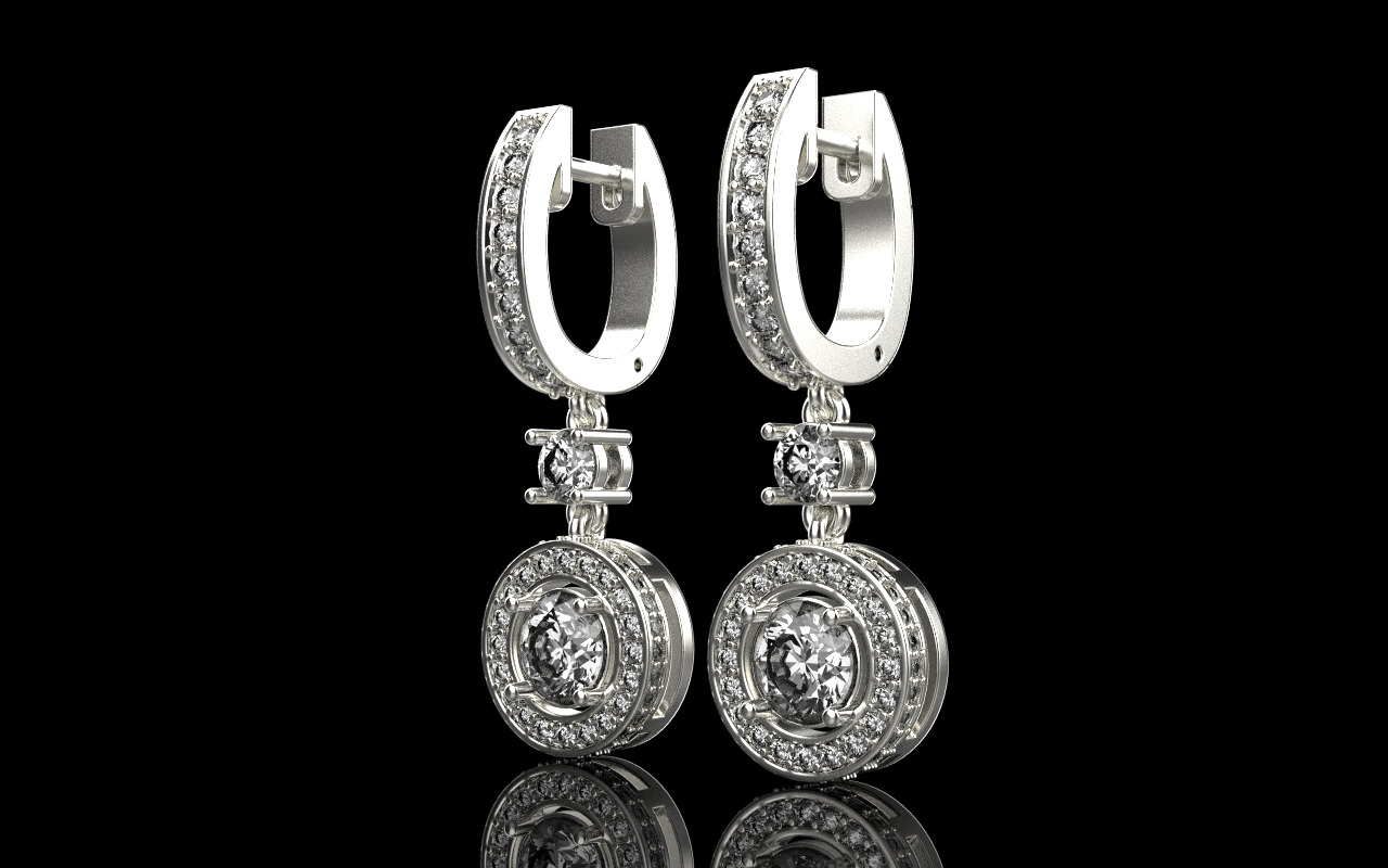 Round earring model 1256 3D print model_21