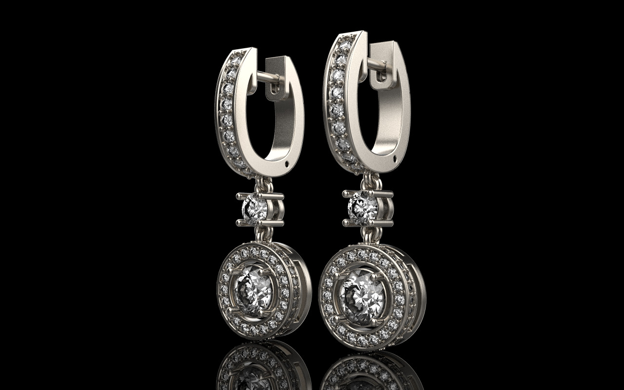 Round earring model 1256 3D print model_19