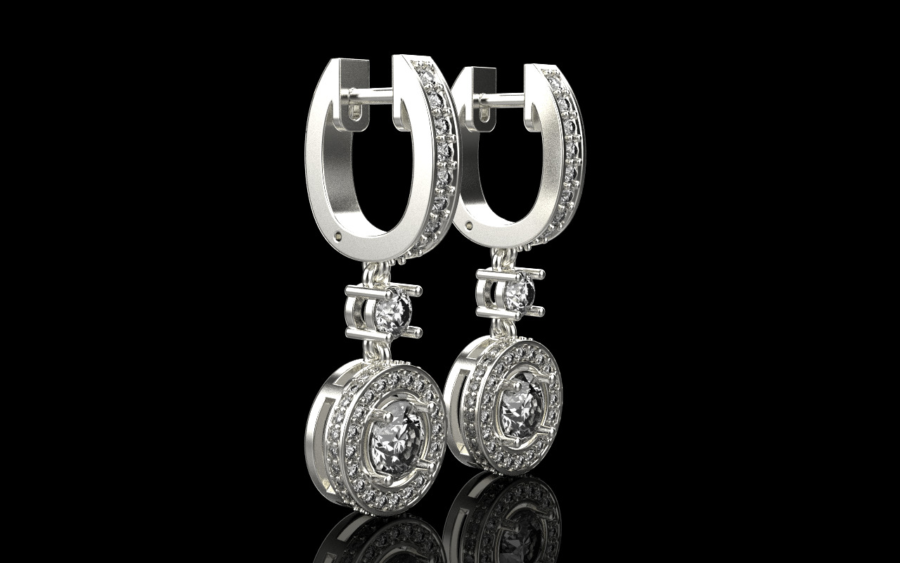 Round earring model 1256 3D print model_13