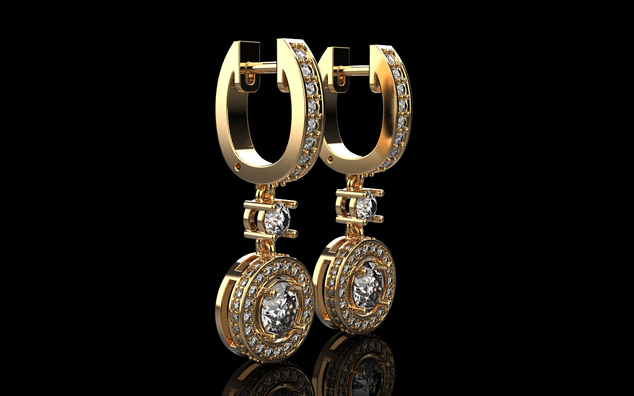 Round earring model 1256 3D print model_1