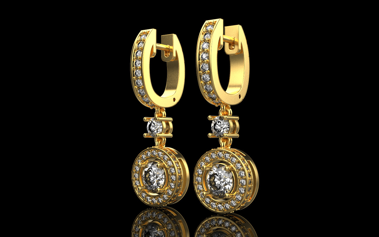 Round earring model 1256 3D print model_17