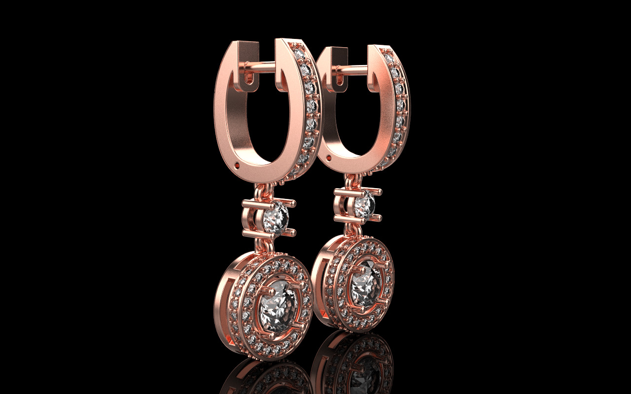 Round earring model 1256 3D print model_14