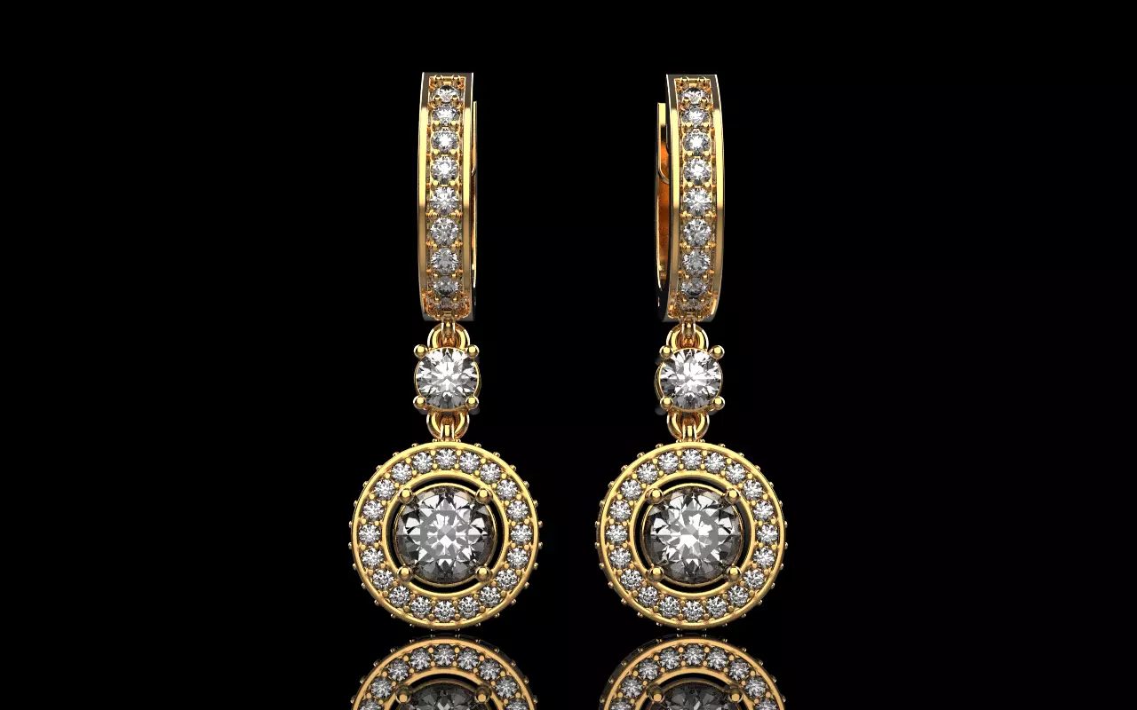 Round earring model 1256 3D print model_0