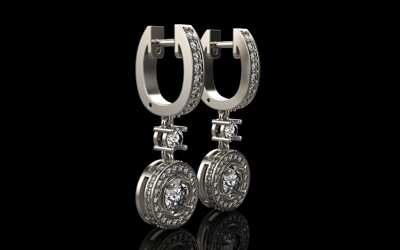 Round earring model 1256 3D print model_15