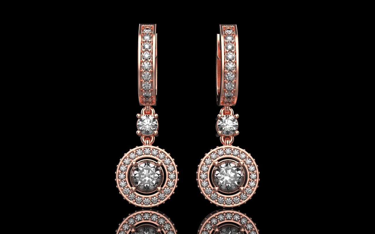 Round earring model 1256 3D print model_11