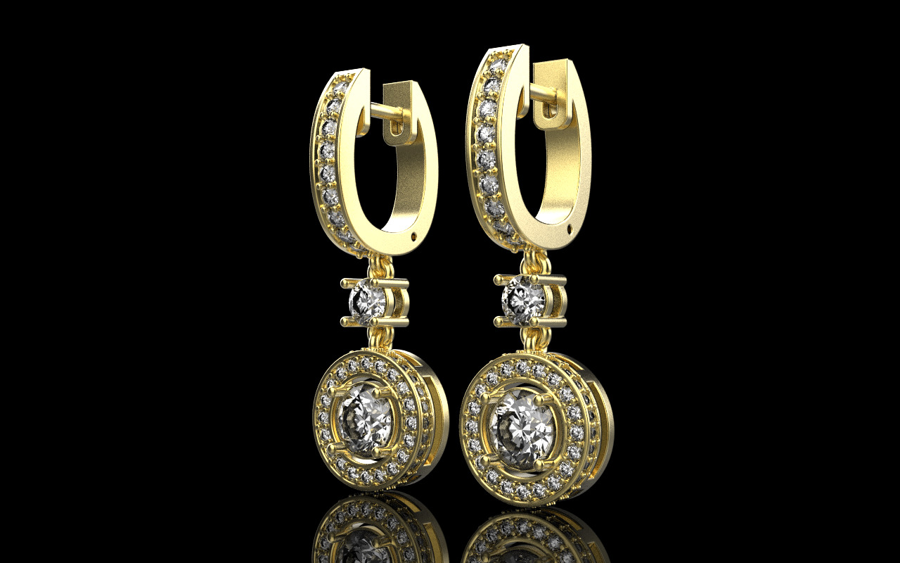 Round earring model 1256 3D print model_18