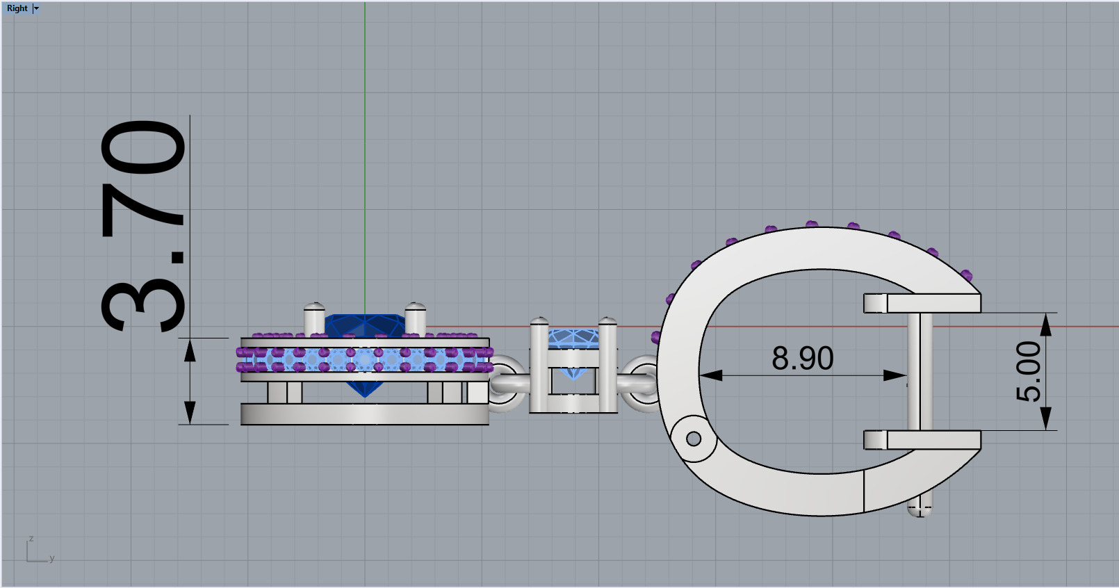 Round earring model 1256 3D print model_6
