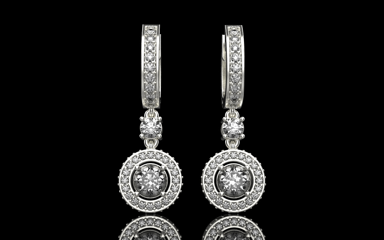 Round earring model 1256 3D print model_12