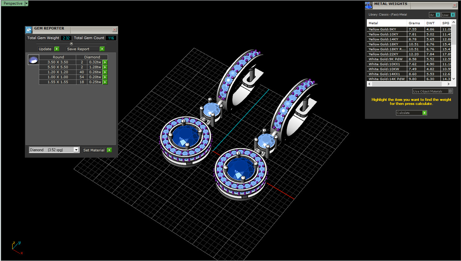 Round earring model 1256 3D print model_3