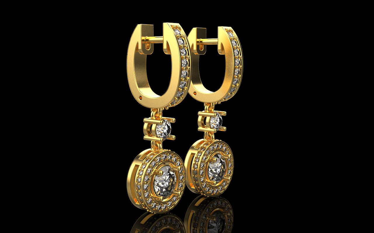 Round earring model 1256 3D print model_16