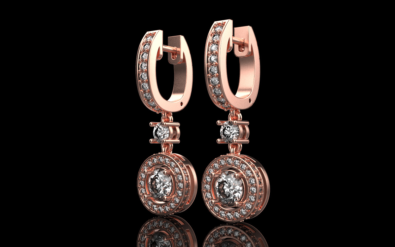 Round earring model 1256 3D print model_20