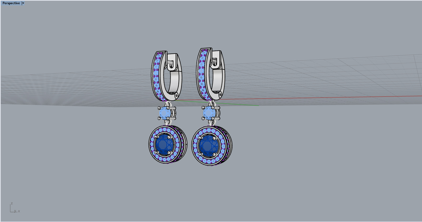 Round earring model 1256 3D print model_8
