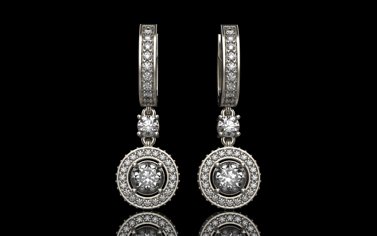 Round earring model 1256 3D print model_10