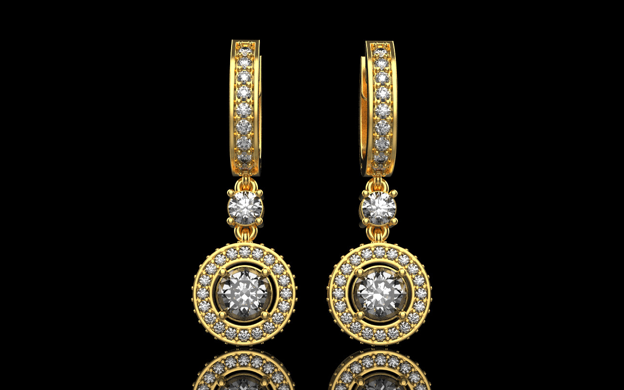 Round earring model 1256 3D print model_9