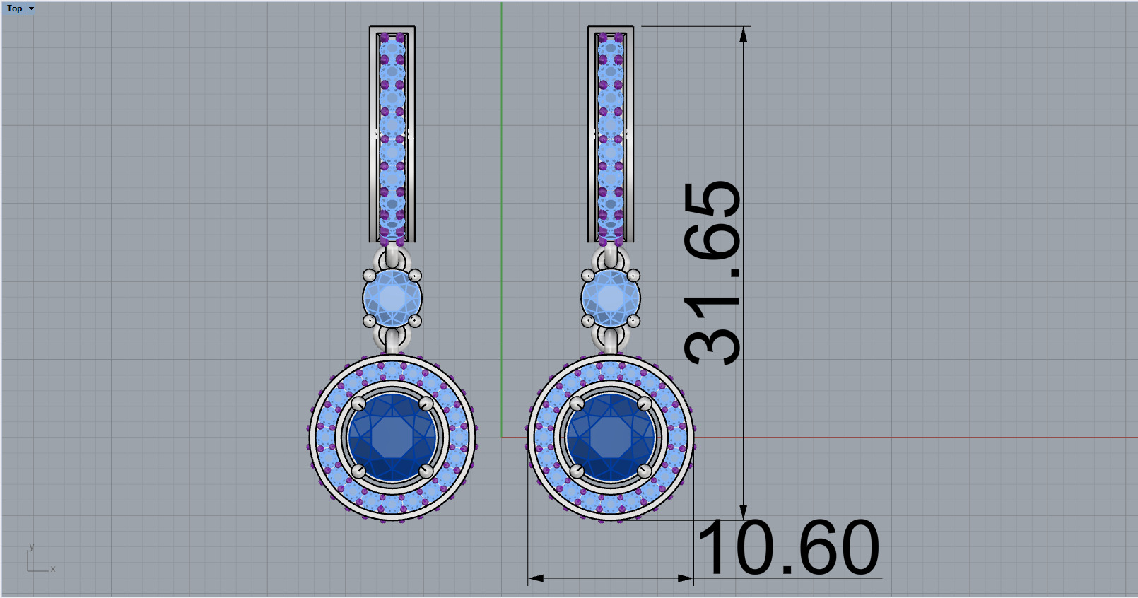 Round earring model 1256 3D print model_5