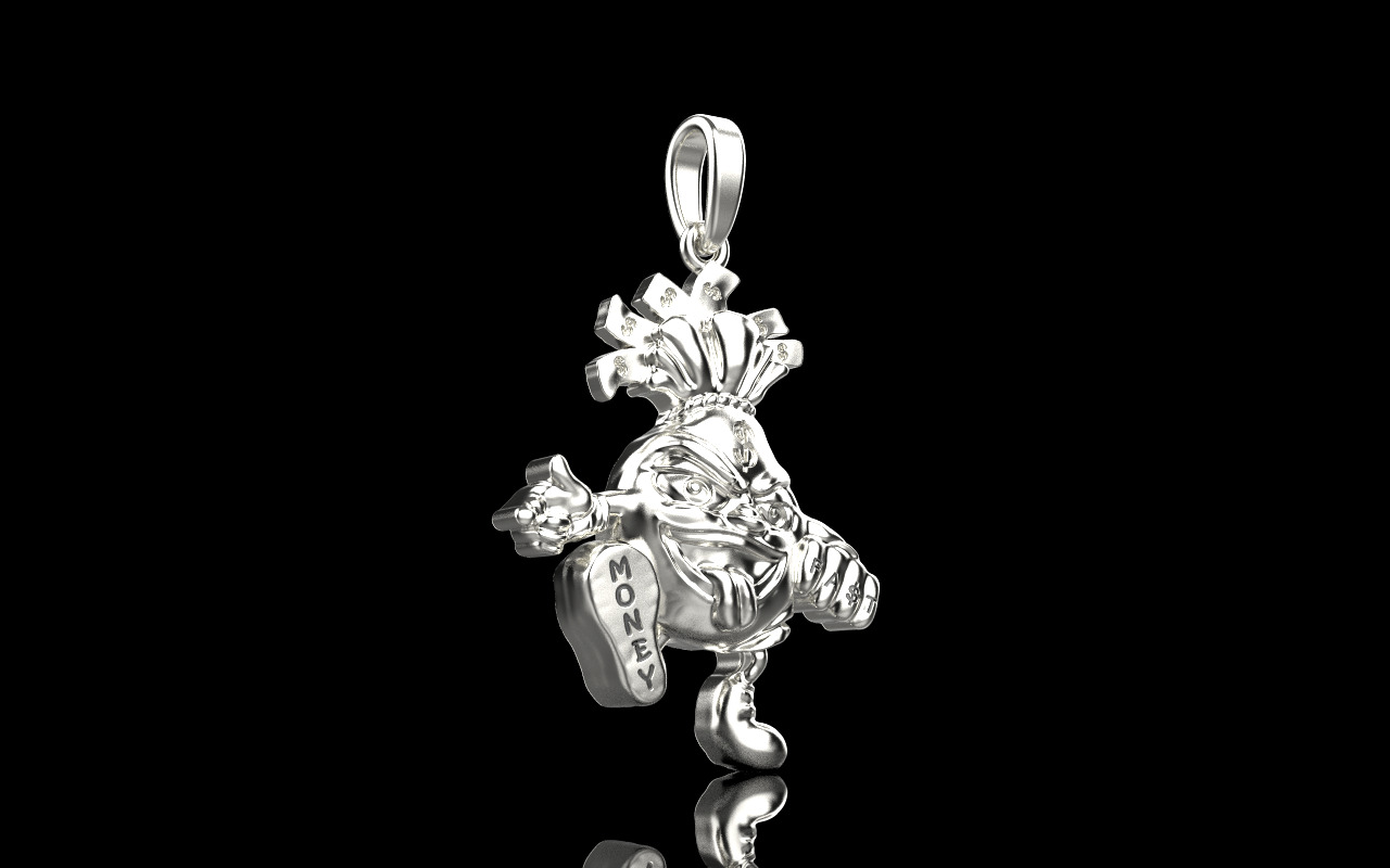 Moneybag pandant model 1258 3D print model_23