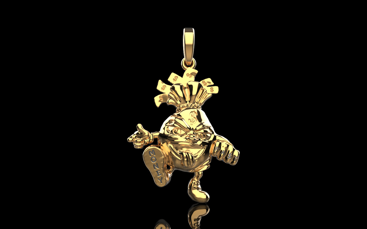 Moneybag pandant model 1258 3D print model_11