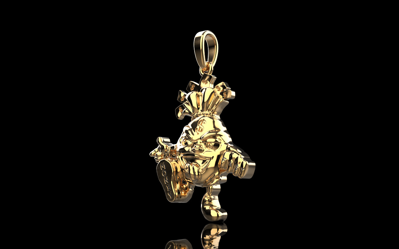 Moneybag pandant model 1258 3D print model_16