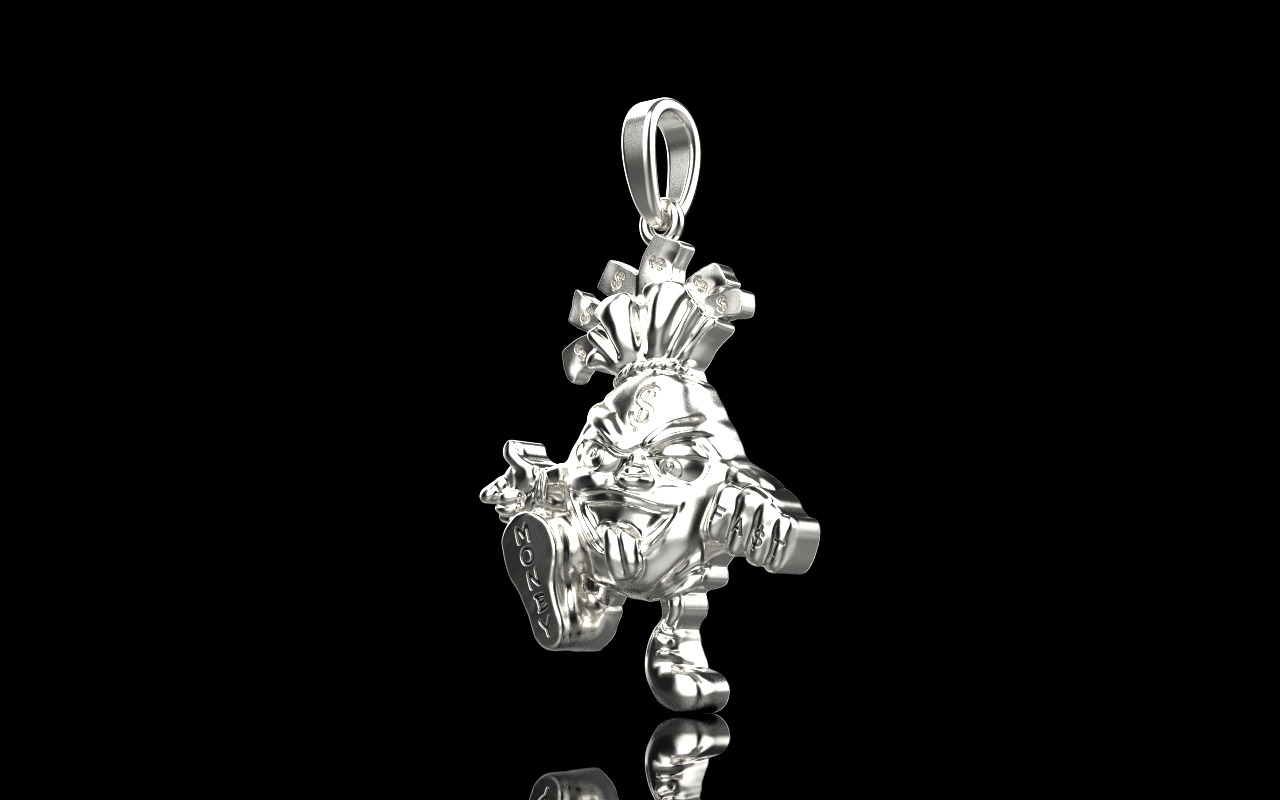 Moneybag pandant model 1258 3D print model_18