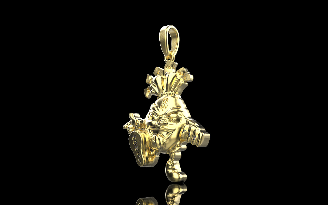Moneybag pandant model 1258 3D print model_15