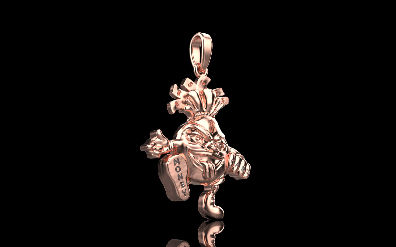 Moneybag pandant model 1258 3D print model_22
