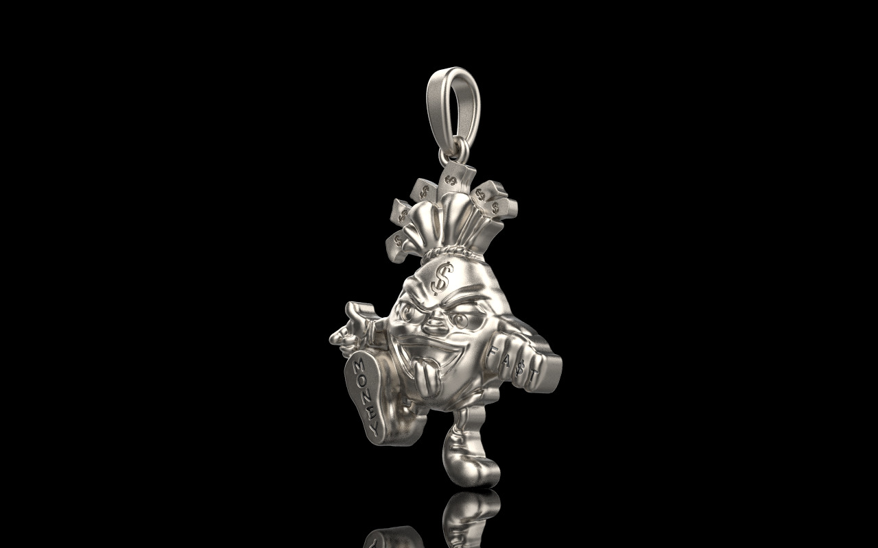 Moneybag pandant model 1258 3D print model_1
