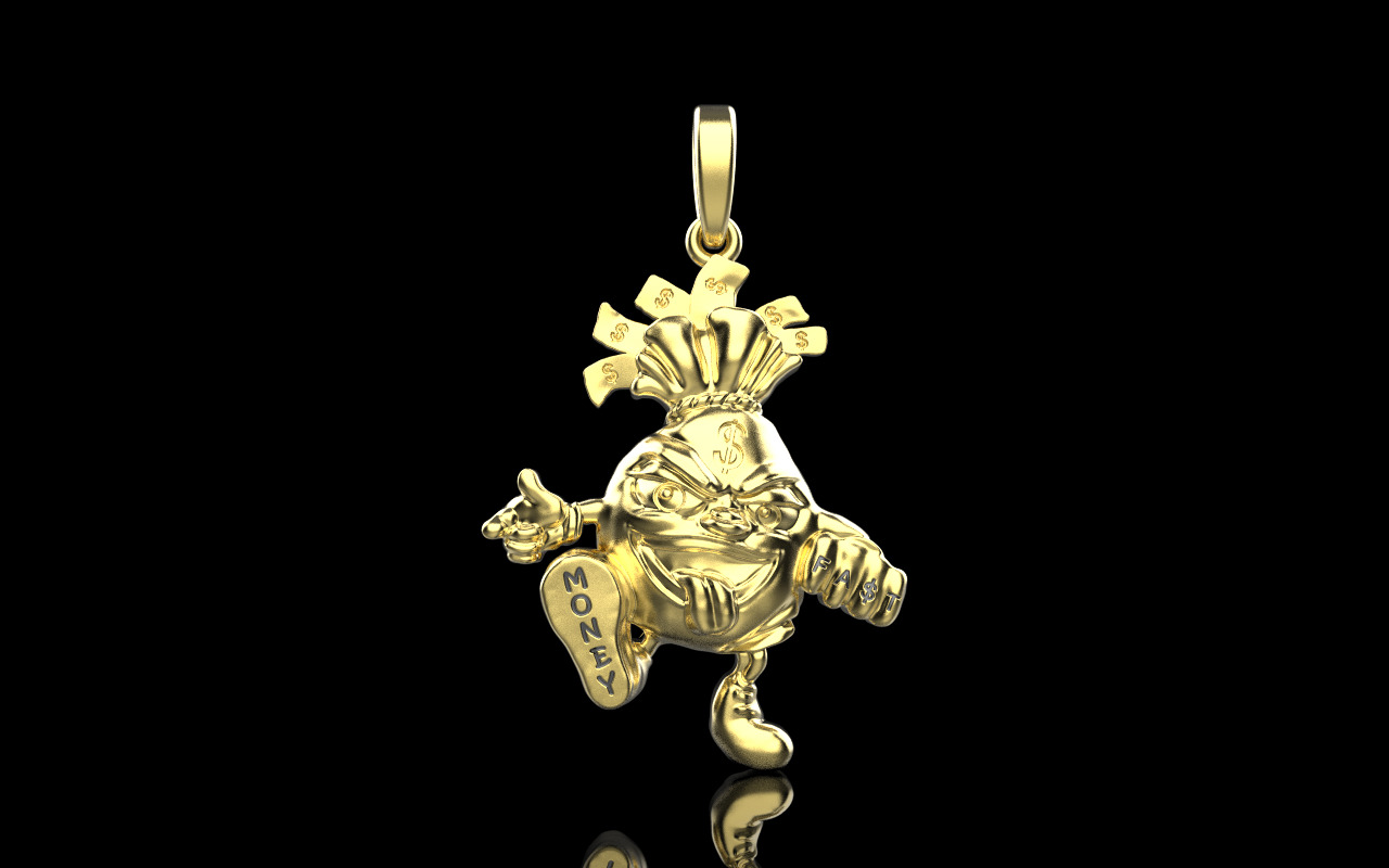 Moneybag pandant model 1258 3D print model_10