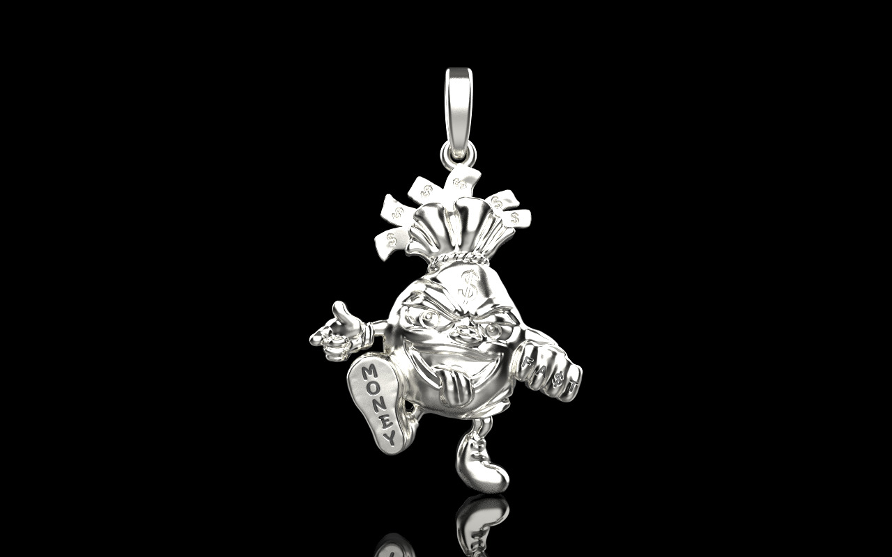 Moneybag pandant model 1258 3D print model_13