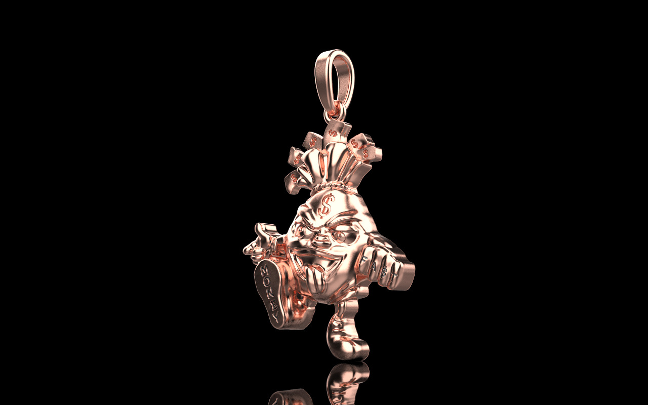 Moneybag pandant model 1258 3D print model_17
